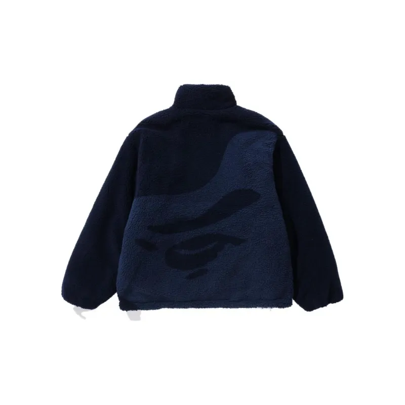 Bape Tonal Solid Camo Sherpa Reversible Jacket-5