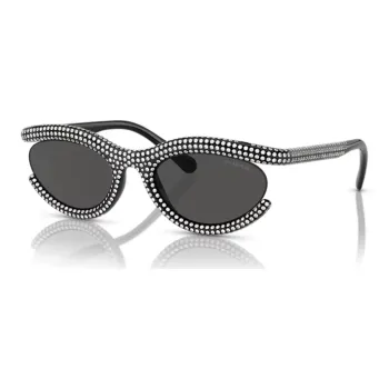 Swarovski Embellished Oval Frame Sunglasses