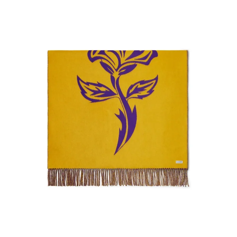 Burberry Logo Embroidered Fringed Edge Scarf-2