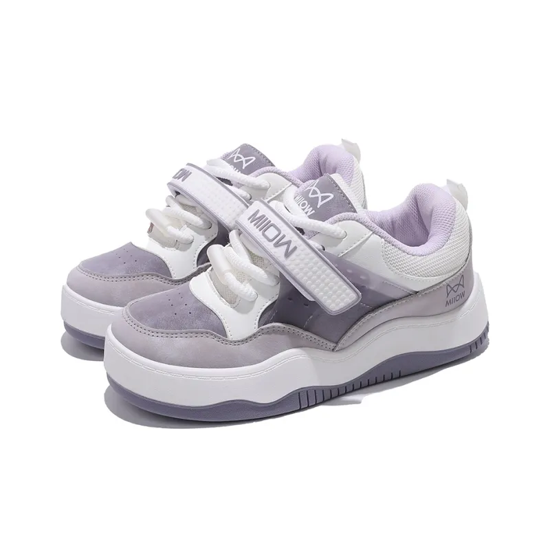 MIIOW Trend Party Series Coverage Wear Resistant Lightweight Height Increasing Low Top Skateboard Shoes Women's-10