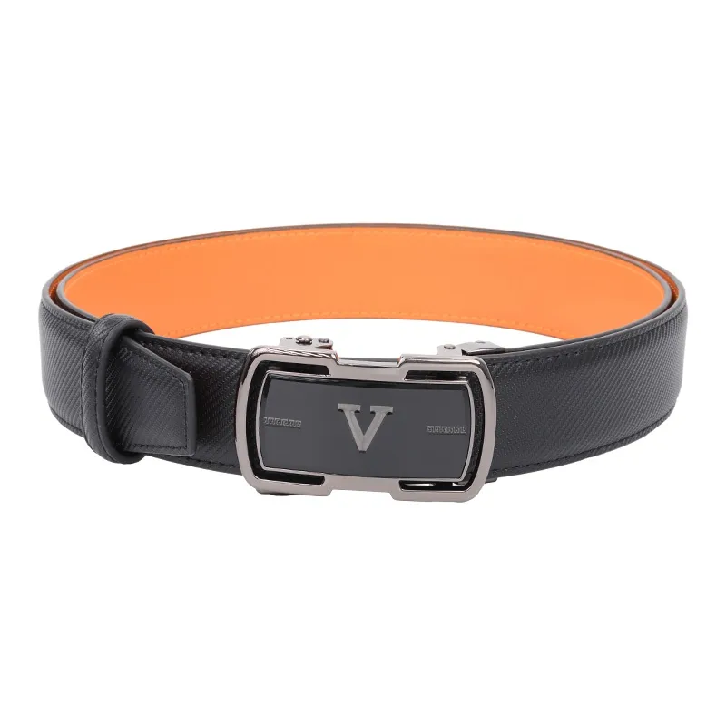 NINE NAIL 9 Section Spike V Shaped Victory Loop Automatic Buckle Leather Belts Men's Width  3.5cm-2