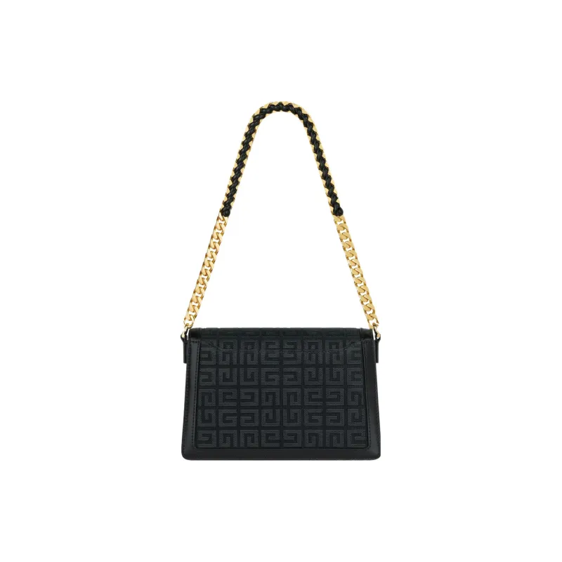 Givenchy Embroidery Canvas With Calfskin Shoulder Bag, Crossbody Bag, Handbag Medium Size Women's Black-2