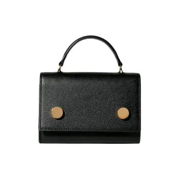 RSVP Paris Munchkin Collection Grained Calfskin Portable Crossbody Bag Shoulder Bag Small Size Women's Black
