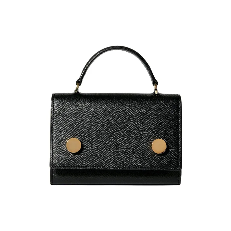 RSVP Paris Munchkin Collection Grained Calfskin Portable Crossbody Bag Shoulder Bag Small Size Women's Black-0