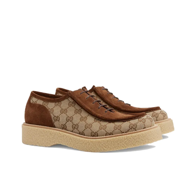 GUCCI Gg Supreme Lace up Shoes Brown-1