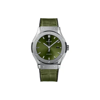 HUBLOT CLASSIC FUSION Collection Automatic Mechanical Movement Men's Watches Watch 42mm Green Dial Titanium Watch Case
