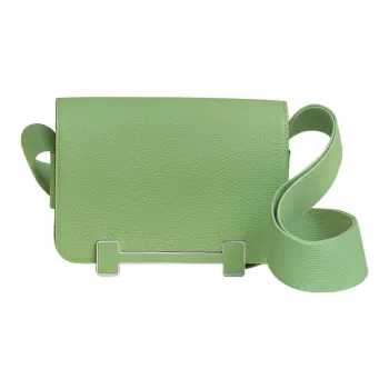 HERMES Geta Mysore Goat Skin Crossbody Bag Shoulder Bag Regular Women's Apple Green