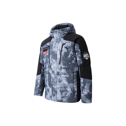 Anta Variety Training Collection Down Jacket Men's Snowflake White/All Over Print