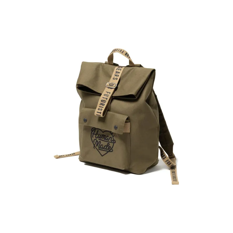 HUMAN MADE Cotton Canvas Backpack Regular Unisex Olive Green-1