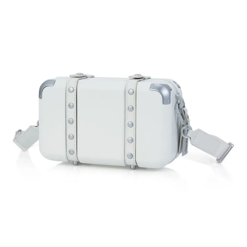 SAMSONITE Polycarbonate With Leather Patchwork Box Bag Crossbody Bag Shoulder Bag Unisex White-1