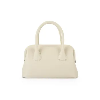 OSOI BOAT BROT Cow Leather Crossbody Handbag Medium Size Women's Milk White
