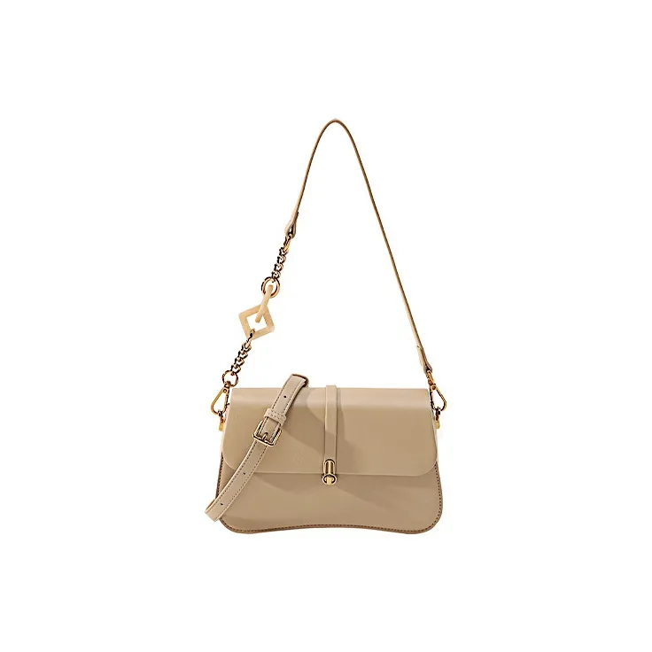 HAWA PU Shoulder Bag Small Square Bag Baguette Bag Crossbody Bag Shoulder Bag Medium Size Women's Black/Ecru/Apricot-15