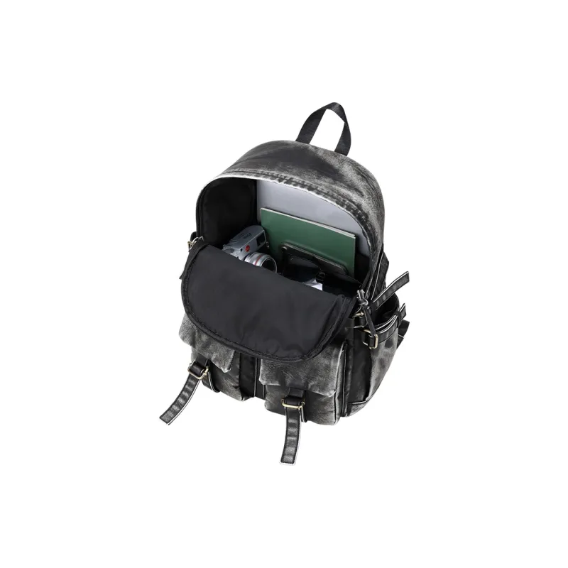RUIGOR Leather Backpack Large Size Men's Black-3