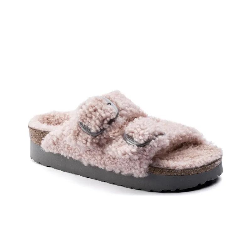 Birkenstock Arizona Big Buckle Shearling Narrow 'Teddy Crystal Rose' Women's-2
