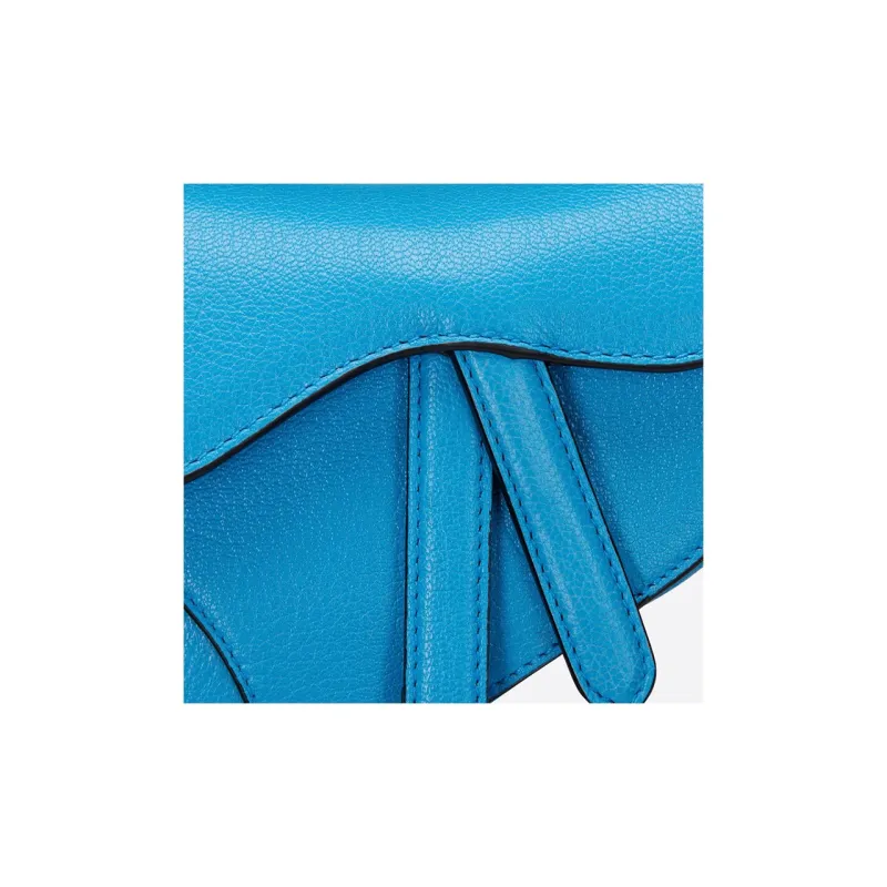 DIOR Saddle Sheepskin Saddle Bag Shoulder Bag Crossbody Bag Handbag Extra Mini Women's Trendy Blue-5