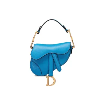 DIOR Saddle Sheepskin Saddle Bag Shoulder Bag Crossbody Bag Handbag Extra Mini Women's Trendy Blue