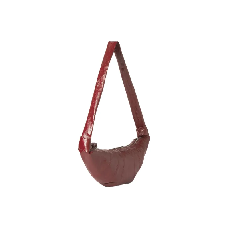Lemaire Croissant Series Coated Cotton Croissant Bag Goat Horn Bag Crossbody Bag Shoulder Bag Unisex Brick Red-3
