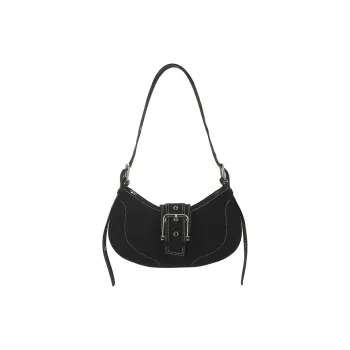 OSOI HOBO BROCLE Goatskin Shoulder Bag Women's Black