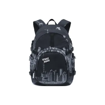 LiNing Steven Harrington Collaboration Polyester Backpack Regular Unisex Black Gray Color