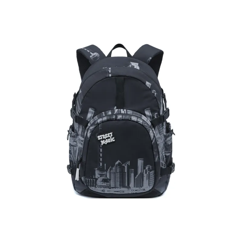 LiNing Steven Harrington Collaboration Polyester Backpack Regular Unisex Black Gray Color-0