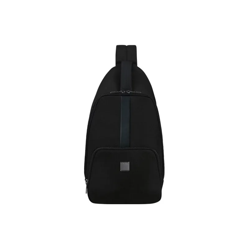 SAMSONITE Recycled Polyester Sling Bag, Shoulder Bag, Crossbody Bag Medium Size Men's Black-0