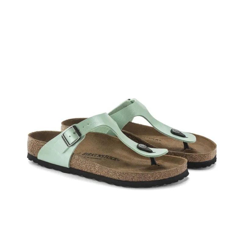 Birkenstock Gizeh Slip-Resistant Flip Flops Women's Matcha Green Narrow Fit-2
