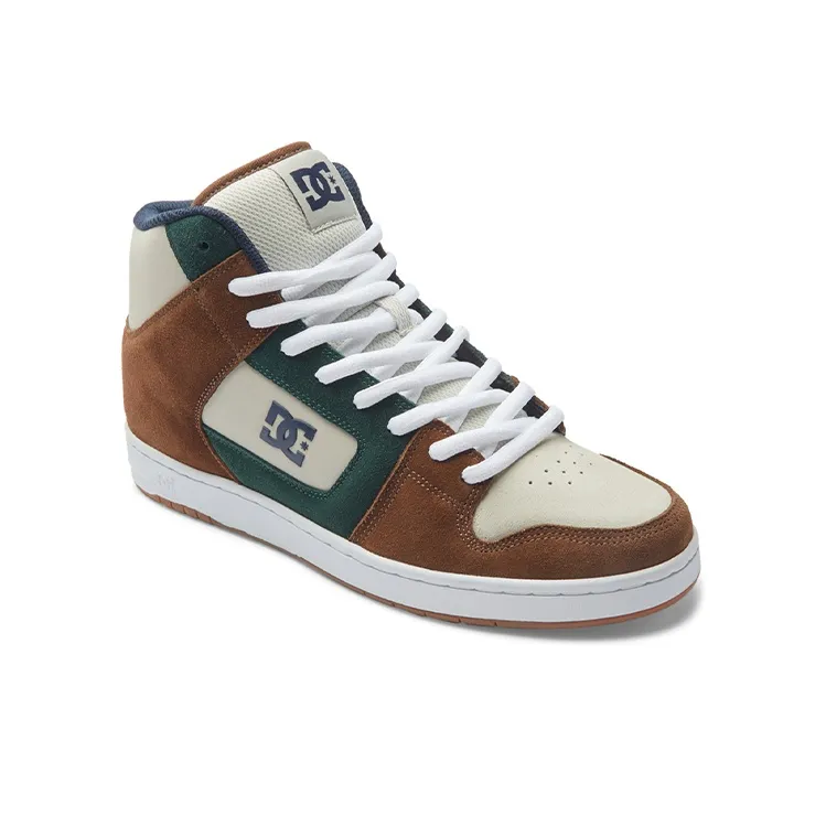 DC Shoes MANTECA 4 Anti Slip Wear Resistant High Top Skateboard Shoes Unisex Brown Green-2