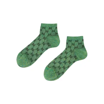 GUCCI Gg Monogram Ankle Socks Green