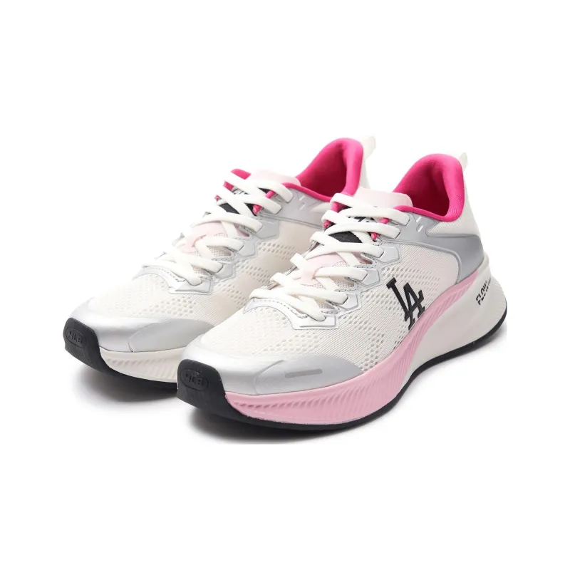 MLB Chunky Runner Ath flow Cushioned Wear Resistant Lightweight Low Top Running Shoes Women's Silver Pink-1