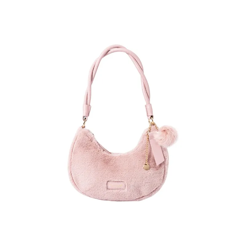 SEM/R Fabric, Synthetic Leather Shoulder Bag, Handbag Trumpets Women's Khaki/Caramel Brown/Dream Pink-7