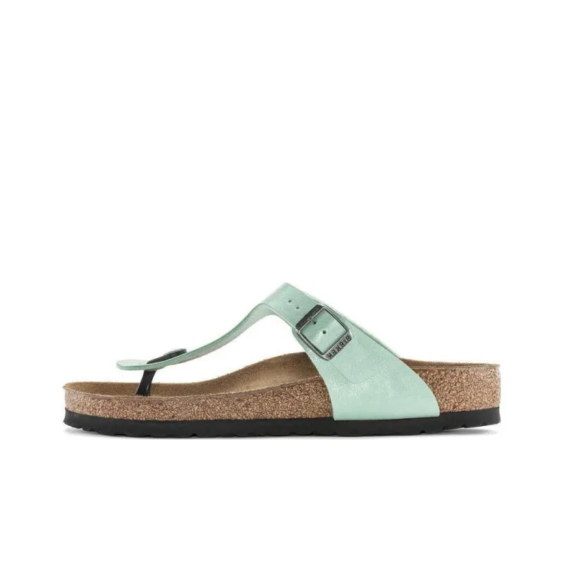 Birkenstock Gizeh Slip-Resistant Flip Flops Women's Matcha Green Narrow Fit-0