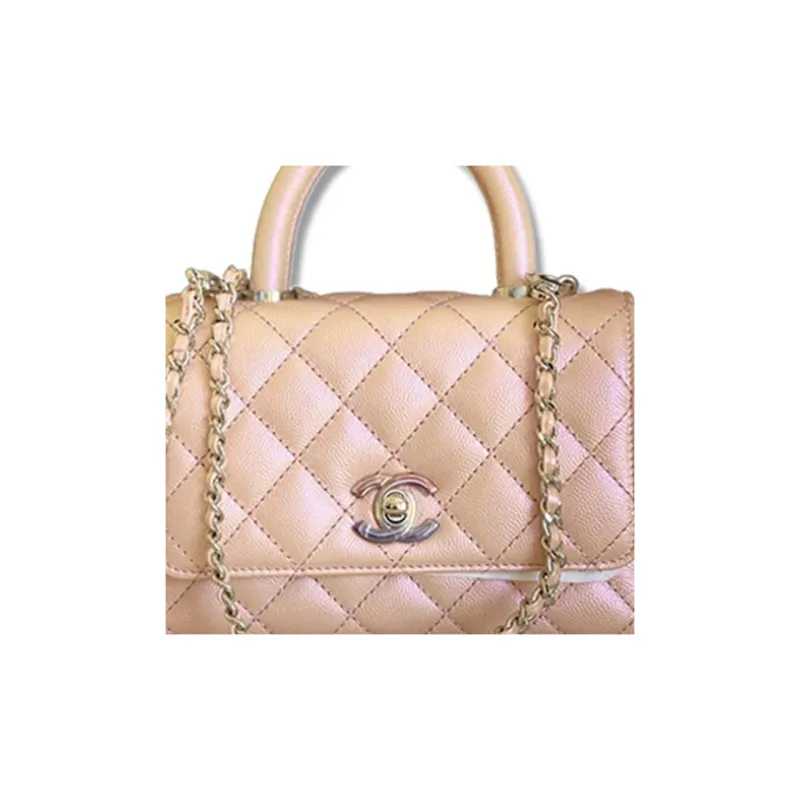 CHANEL Coco Handle Cow Leather Handbag, Shoulder Bag, Crossbody Bag Mini Women's Light Pink-5