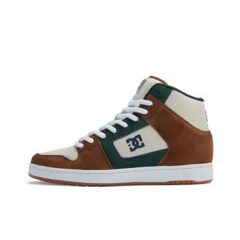 DC Shoes MANTECA 4 Anti Slip Wear Resistant High Top Skateboard Shoes Unisex Brown Green