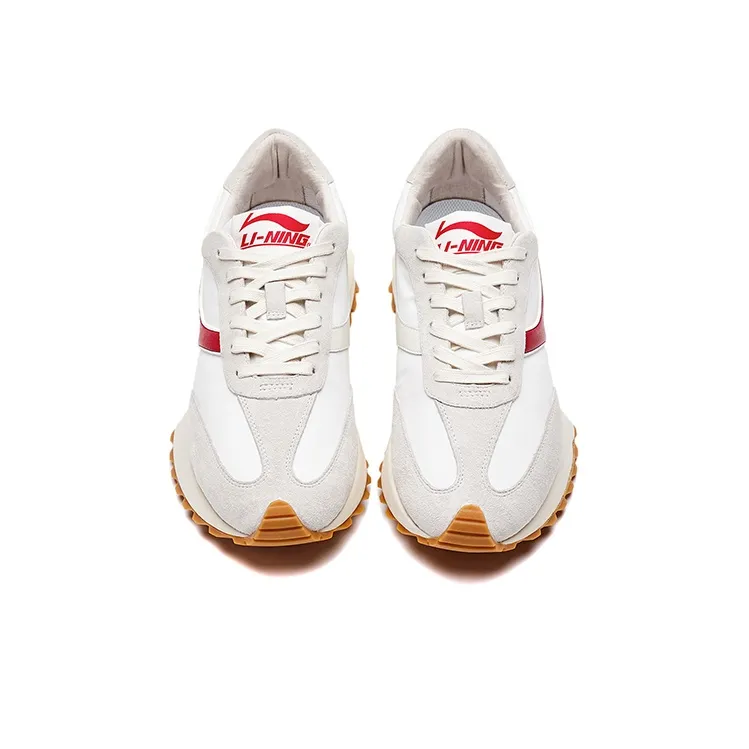 LI NING 1990 Classic Collection Cushioning, Wear Resistant Low Top Running Shoes Men's Red White-3