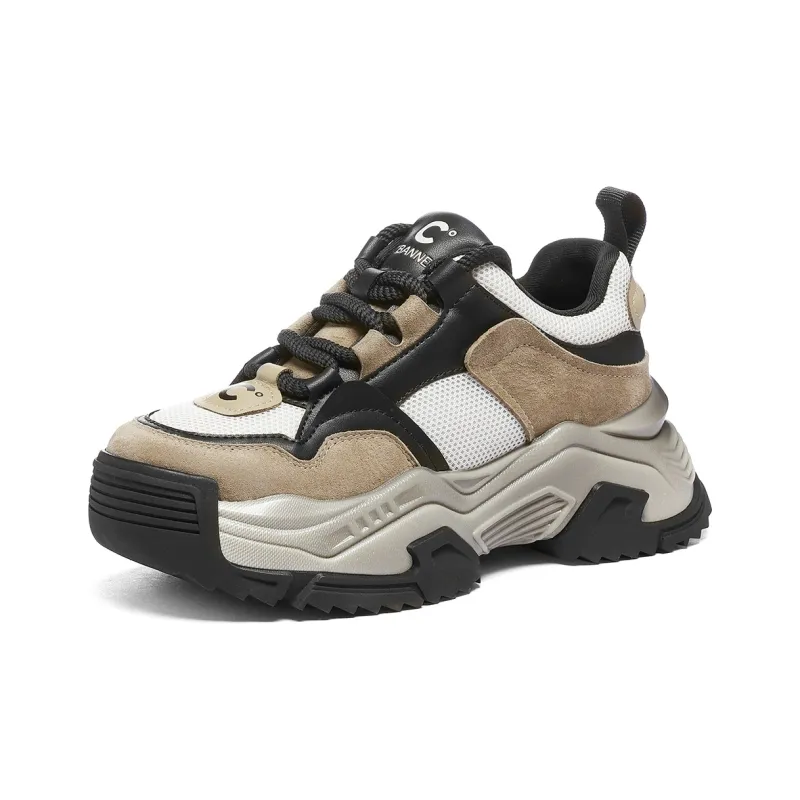 C°BANNER Cushioning Low Top Chunky Sneakers Women's Black Gray-1