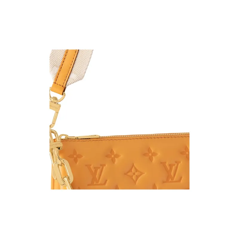 LOUIS VUITTON Coussin Sheepskin Shoulder Bag Crossbody Bag Small Size Women's Orange-4