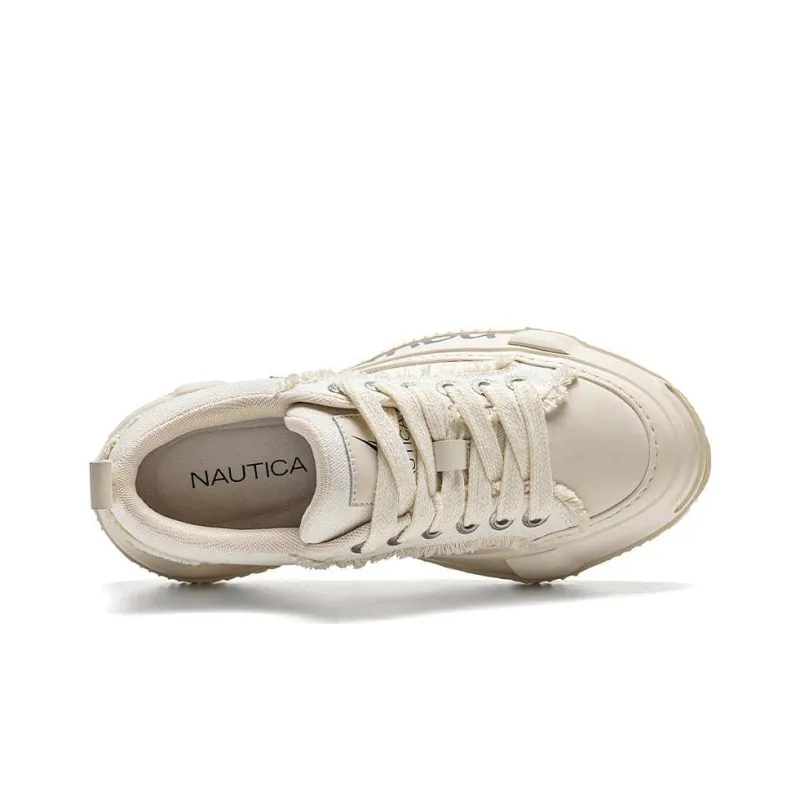 NAUTICA Slip Resistant Low Top Canvas Shoes Women's Ecru-1