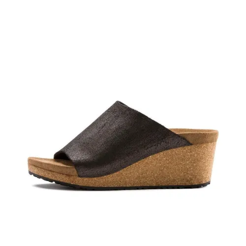 Birkenstock Slide Slippers Women's Metallic Black