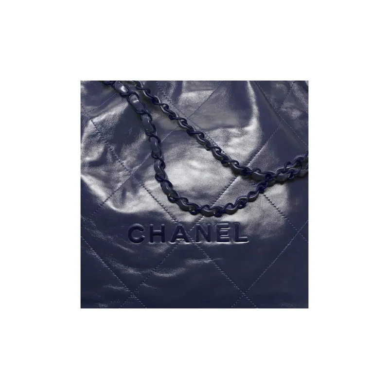 CHANEL 22K Fall And Winter 22Bag Calfskin Tote Bag, Shopping Bag, Handbag, Shoulder Bag Medium Size Women's Dark Blue-1
