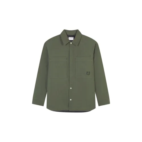 Maison Kitsune Shirts Men Army Green