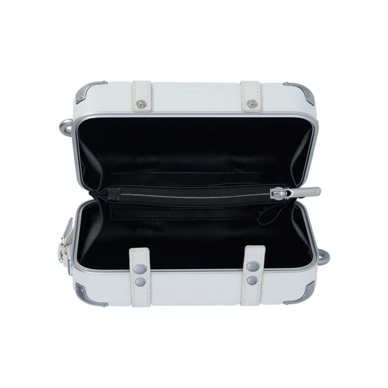 SAMSONITE Polycarbonate With Leather Patchwork Box Bag Crossbody Bag Shoulder Bag Unisex White-5
