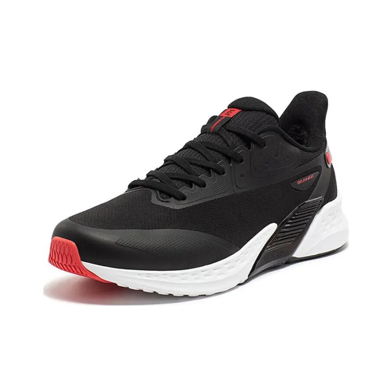 361° Anti Slip Wear Resistant Low Top Running Shoes Men's Black White-2