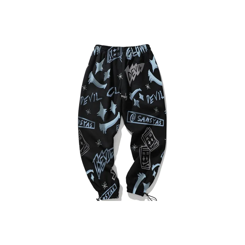 SANSYAS Elastic Cuff Casual Pants Unisex Black-1