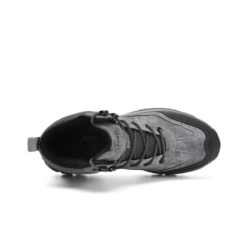 Jeep Outdoor Collection Cushioning Anti Slip And Wear Resistant Coverage Support High Top Outdoor Shoes Men's Gray-3