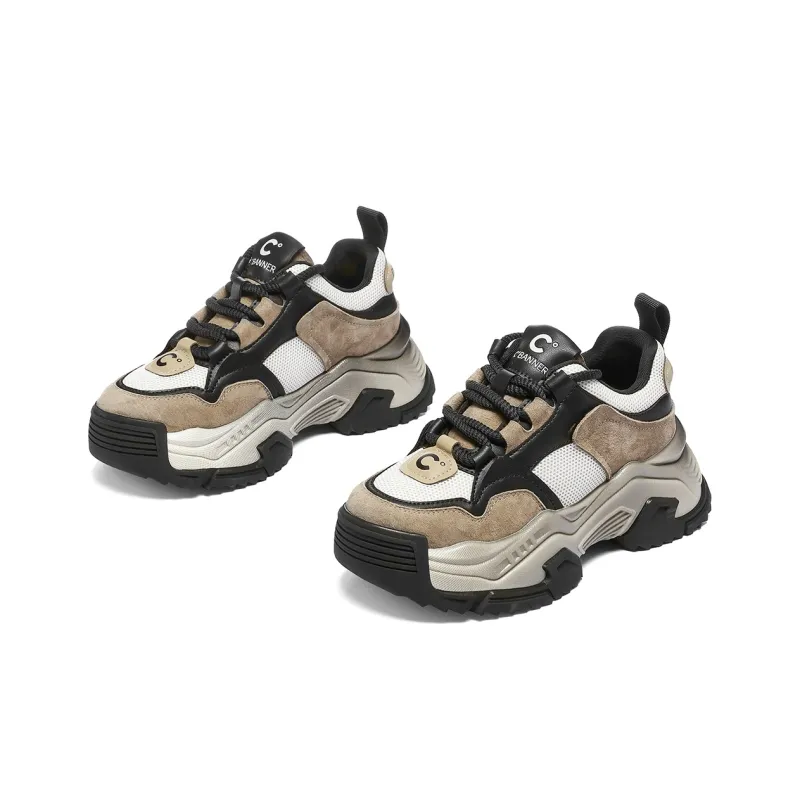 C°BANNER Cushioning Low Top Chunky Sneakers Women's Black Gray-2