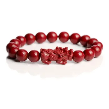 Artisan Lock Heart Jade Reconstructed Cinnabar Jade Bracelets Unisex