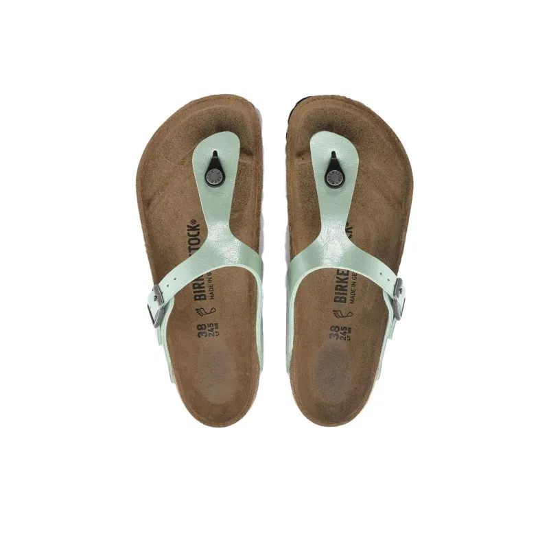 Birkenstock Gizeh Slip-Resistant Flip Flops Women's Matcha Green Narrow Fit-3