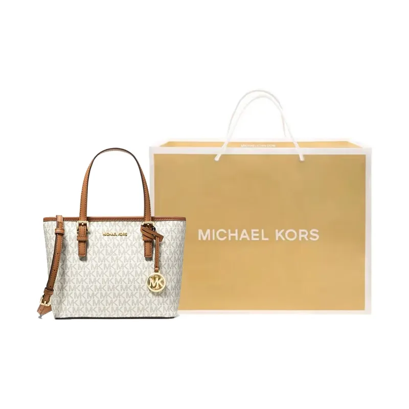 MICHAEL KORS Jet Set Travel Extra Small Logo Top Zip Tote Bag-12