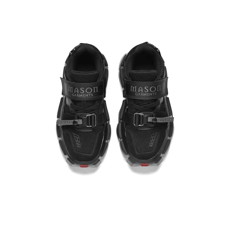 Masongarments Wear Resistant Height Increasing Low Top Casual Shoes Unisex Moon Ink Black Includes Mystery Box-2