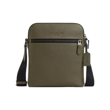 COACH Houston Smooth Calf Leather Flight Bag Shoulder Bag Crossbody Bag Small Size Women's Green
